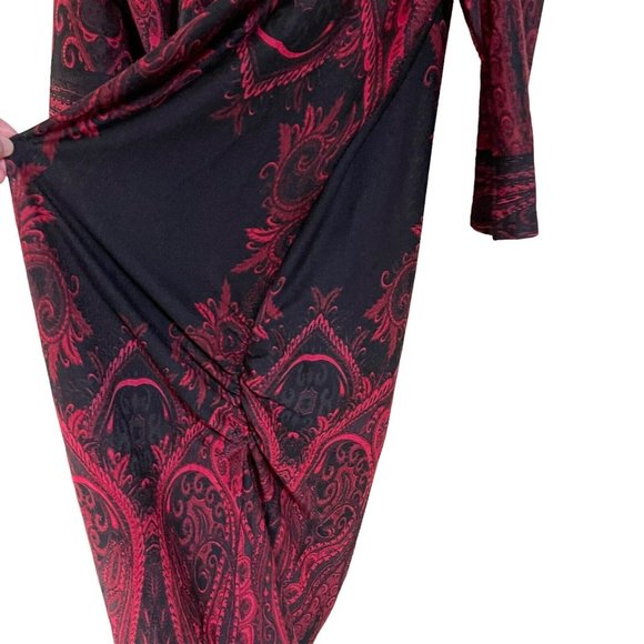 Venus dress size Large black red side gathered cold shoulder dress. - Picture 7 of 13